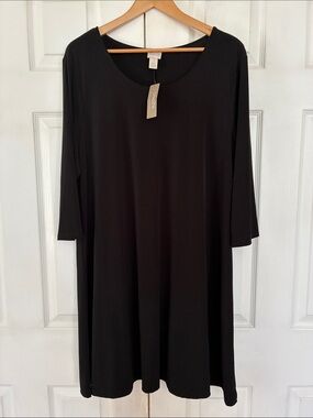 New Chico’s TRAPELE DRESS long sleeved BLACK
